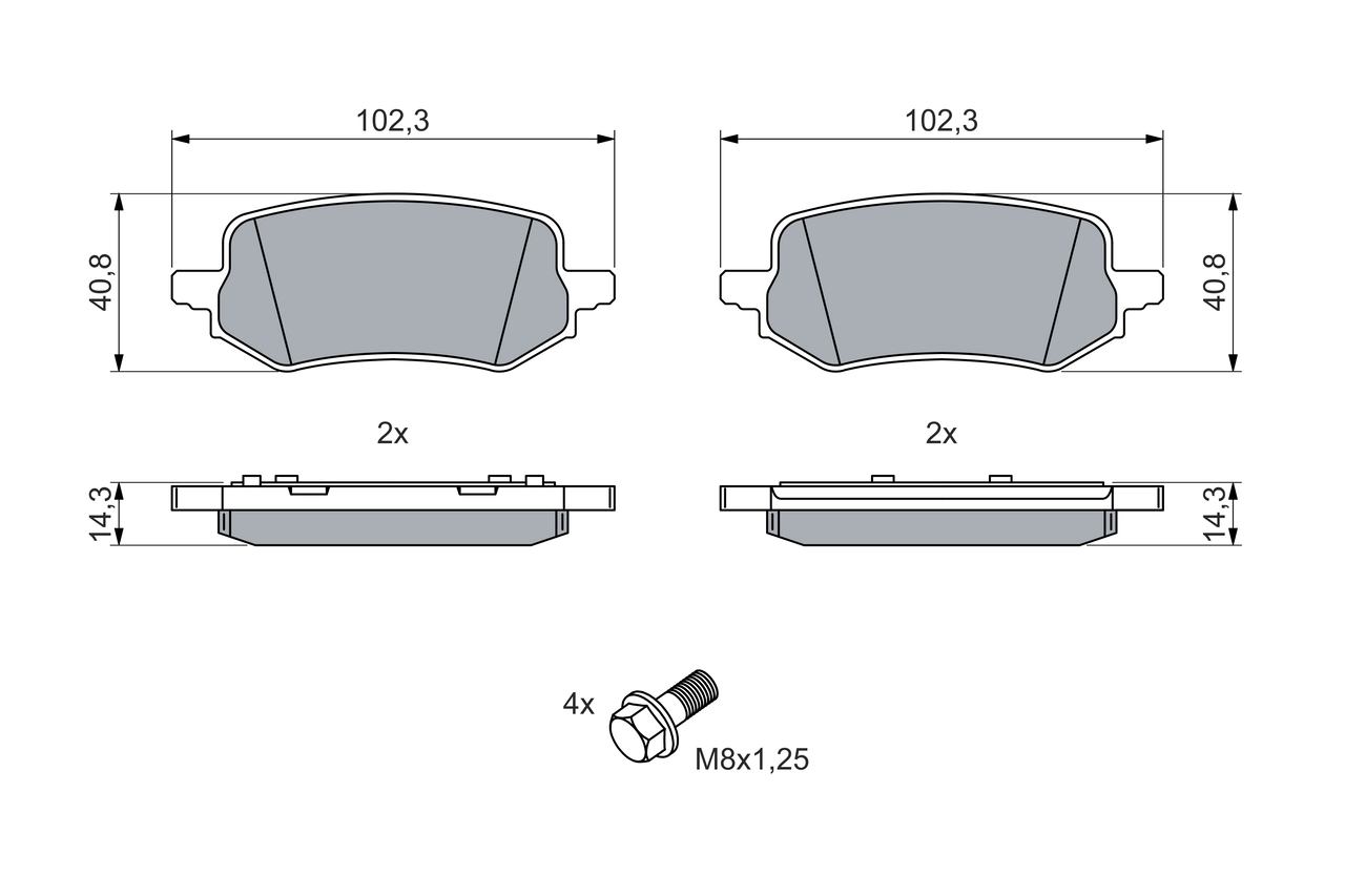 Комплект тормозных колодок дисковый тормоз BOSCH 0 986 460 049