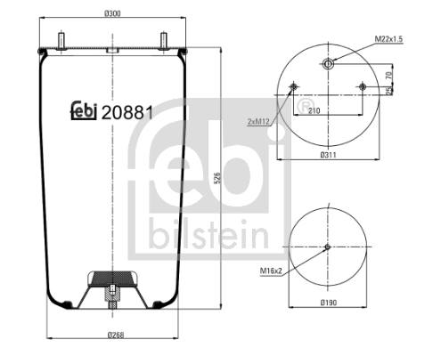 Кожух пневматической рессоры FEBI BILSTEIN 20881