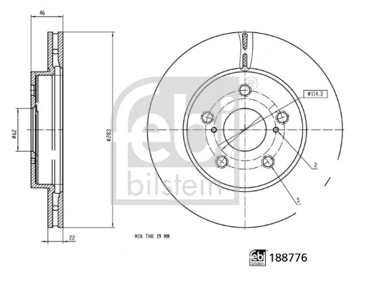 Тормозной диск FEBI BILSTEIN 188776