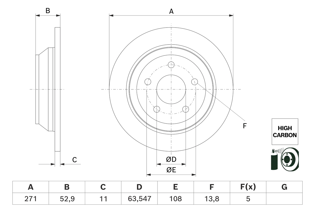 Тормозной диск BOSCH 0 986 479 H55