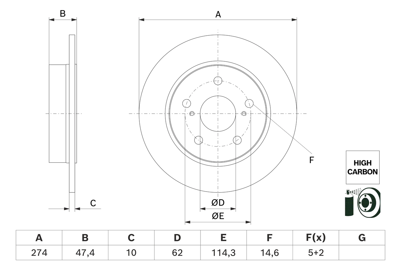Тормозной диск BOSCH 0 986 479 H62