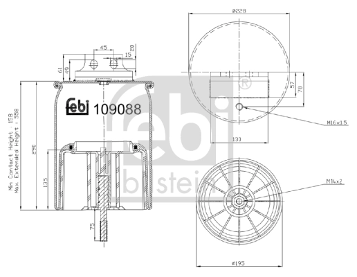 Кожух пневматической рессоры FEBI BILSTEIN 109088