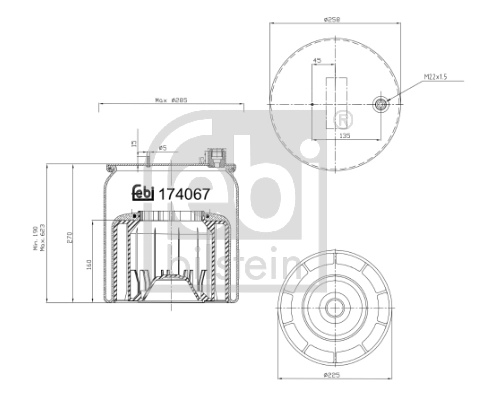 Кожух пневматической рессоры FEBI BILSTEIN 174067