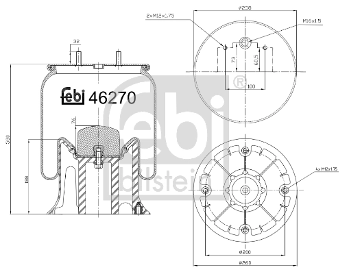 Кожух пневматической рессоры FEBI BILSTEIN 46270