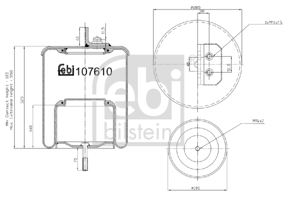 Кожух пневматической рессоры FEBI BILSTEIN 107610