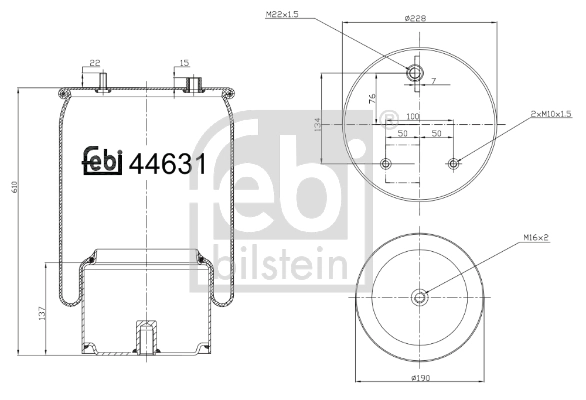 Кожух пневматической рессоры FEBI BILSTEIN 44631