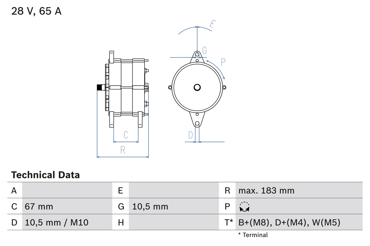 Генератор BOSCH 0 986 039 490