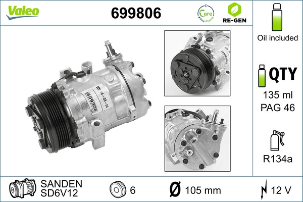 Компрессор кондиционер VALEO 699806