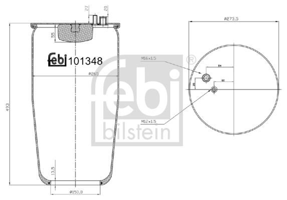 Кожух пневматической рессоры FEBI BILSTEIN 101348