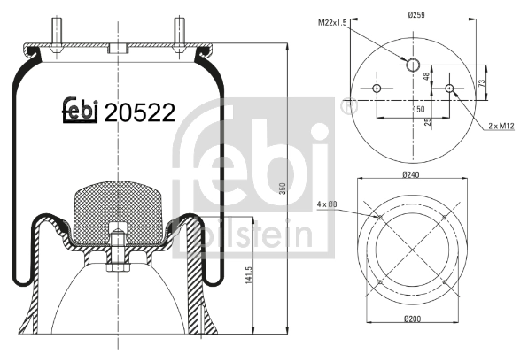 Кожух пневматической рессоры FEBI BILSTEIN 20522