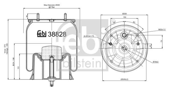 Кожух пневматической рессоры FEBI BILSTEIN 38828