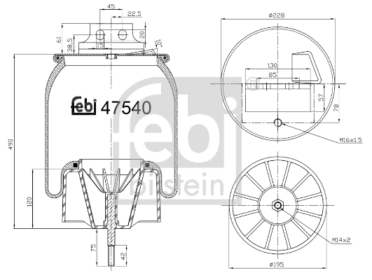 Кожух пневматической рессоры FEBI BILSTEIN 47540