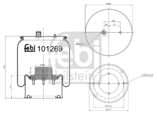 Кожух пневматической рессоры FEBI BILSTEIN 101269