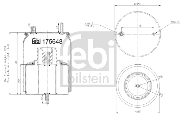 Кожух пневматической рессоры FEBI BILSTEIN 175648