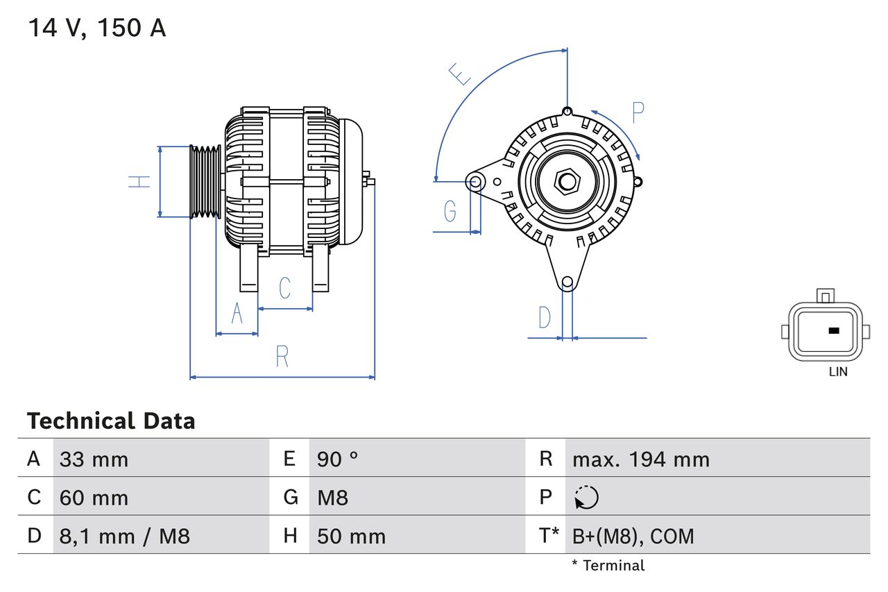 Генератор BOSCH 0 986 084 690