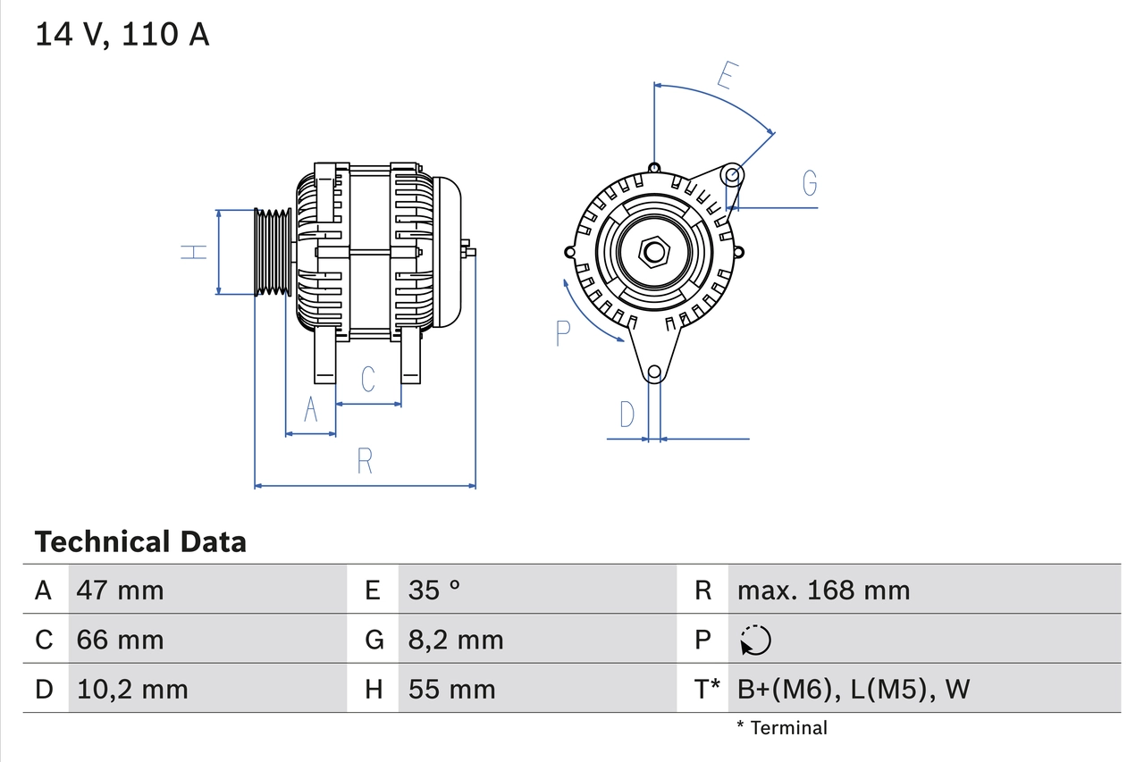 Генератор BOSCH 0 986 042 201