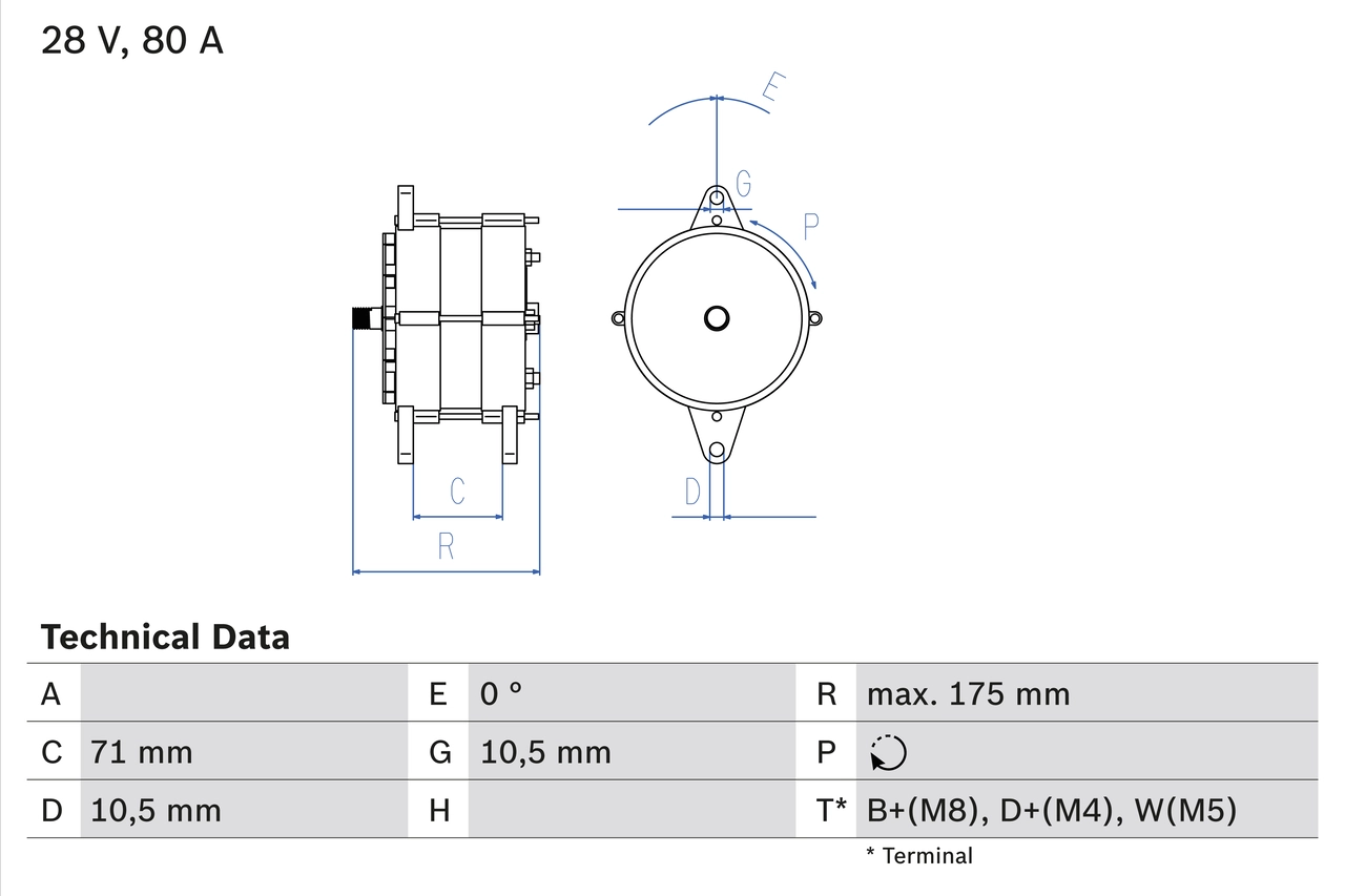 Генератор BOSCH 0 986 039 340