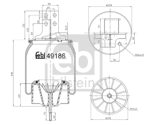Кожух пневматической рессоры FEBI BILSTEIN 49186