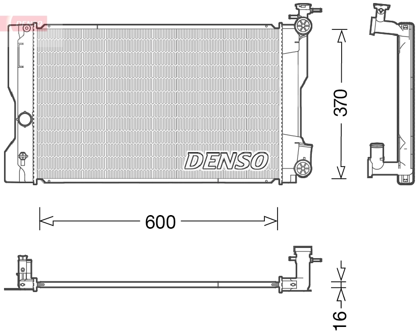 Радиатор охлаждение двигателя DENSO DRM50091