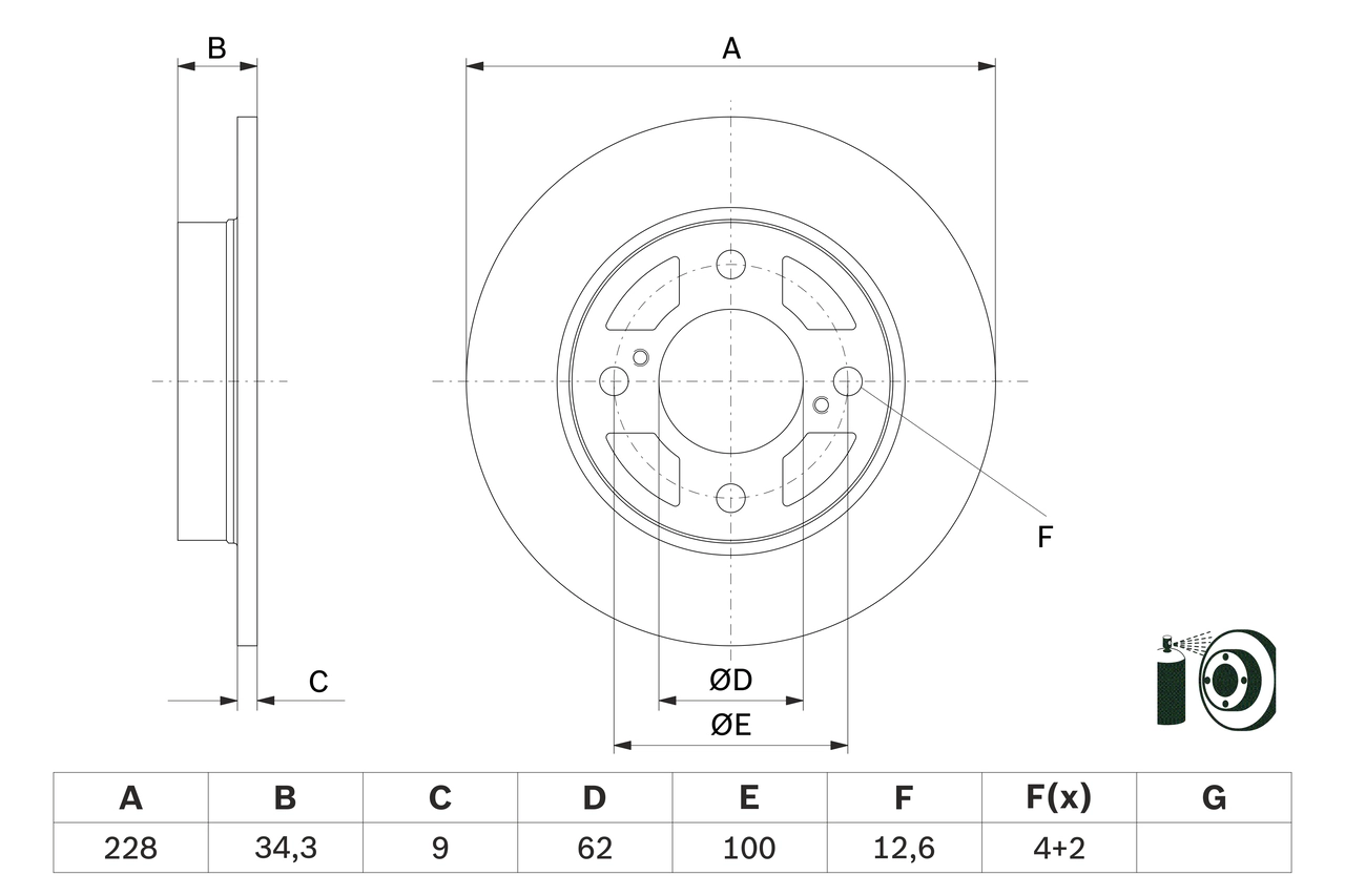 Тормозной диск BOSCH 0 986 479 F38