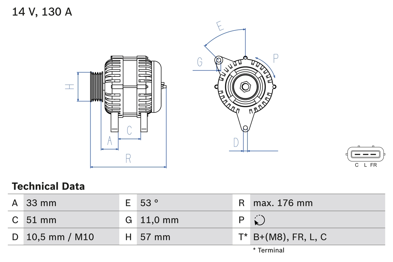 Генератор BOSCH 0 986 082 820
