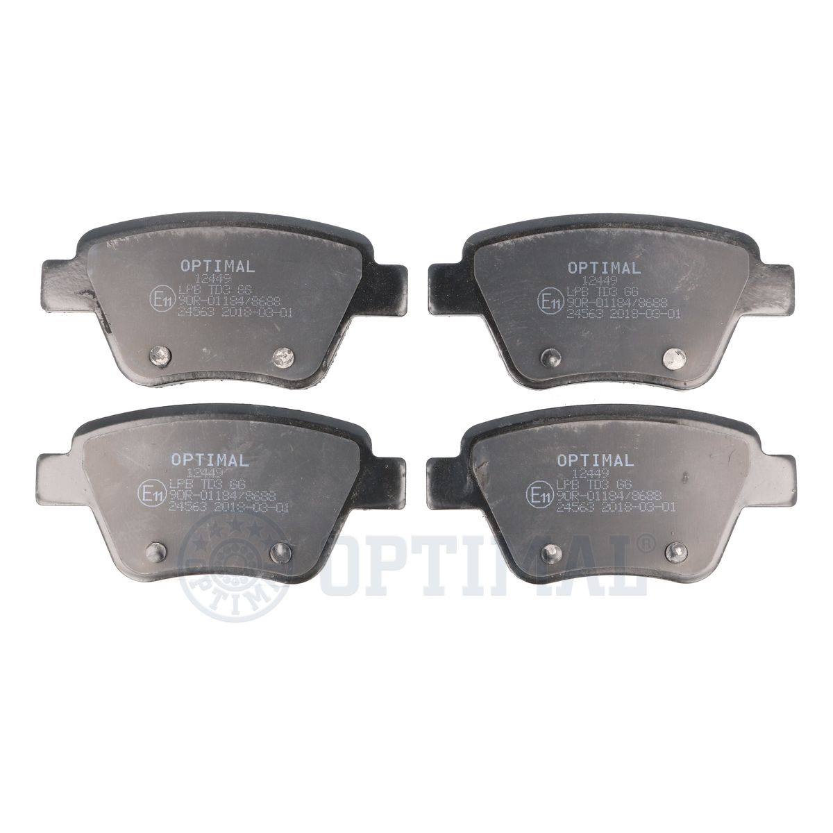 Комплект тормозных колодок дисковый тормоз OPTIMAL BP-12449
