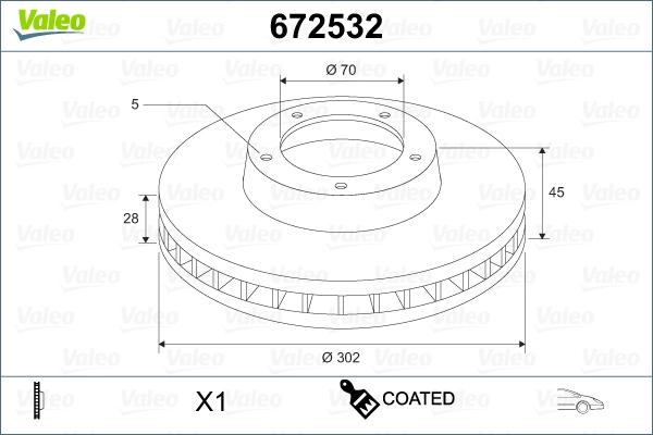 Тормозной диск VALEO 672532