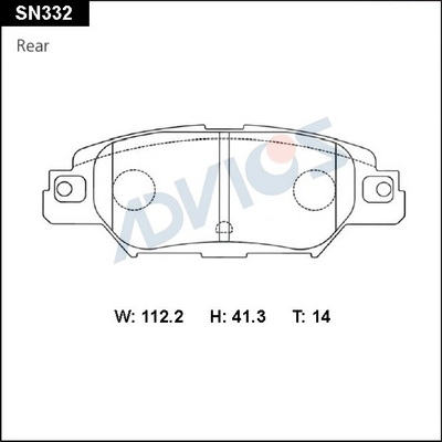 Комплект тормозных колодок дисковый тормоз ADVICS SN332