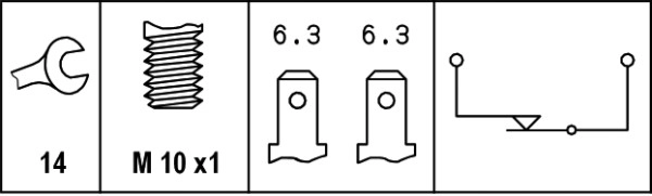 Выключатель фонаря сигнала торможения HELLA/BEHR/PAGID 6DF 007 362-001