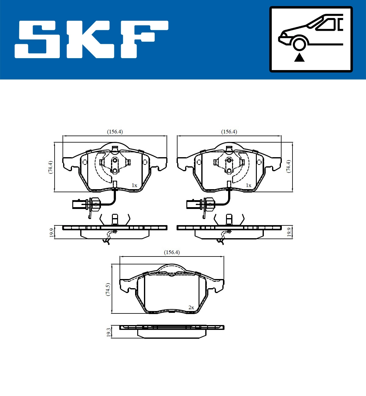 Комплект тормозных колодок дисковый тормоз SKF VKBP 80749 E