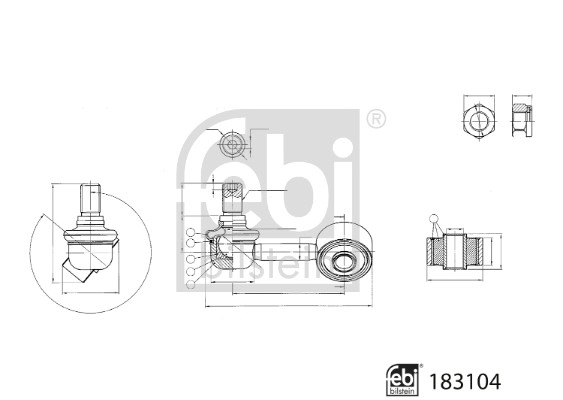 Тяга / стойка стабилизатор FEBI BILSTEIN 183104