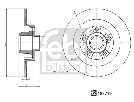 Тормозной диск FEBI BILSTEIN 185719