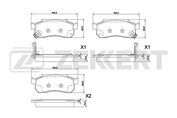 Комплект тормозных колодок дисковый тормоз ZEKKERT BS1294