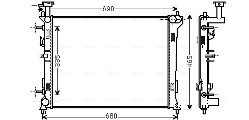 Радиатор охлаждение двигателя AVA QUALITY COOLING KA2160