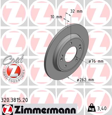 Тормозной диск ZIMMERMANN 320.3815.20