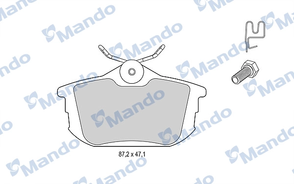 Комплект тормозных колодок дисковый тормоз MANDO MBF015126