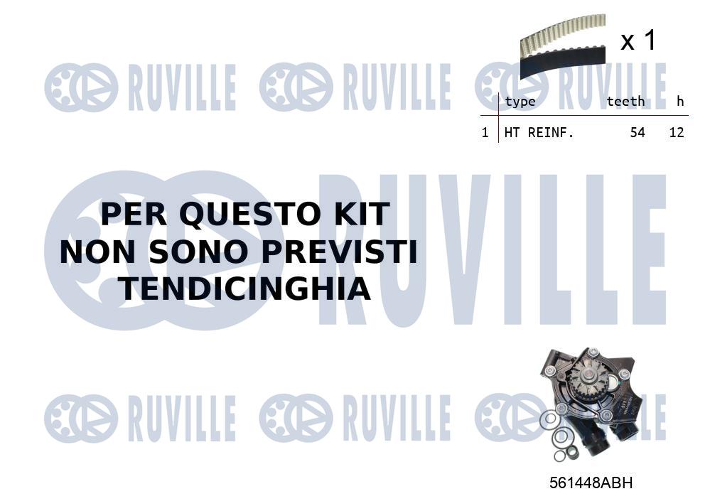 Водяной насос + комплект зубчатого ремня RUVILLE 55B0022