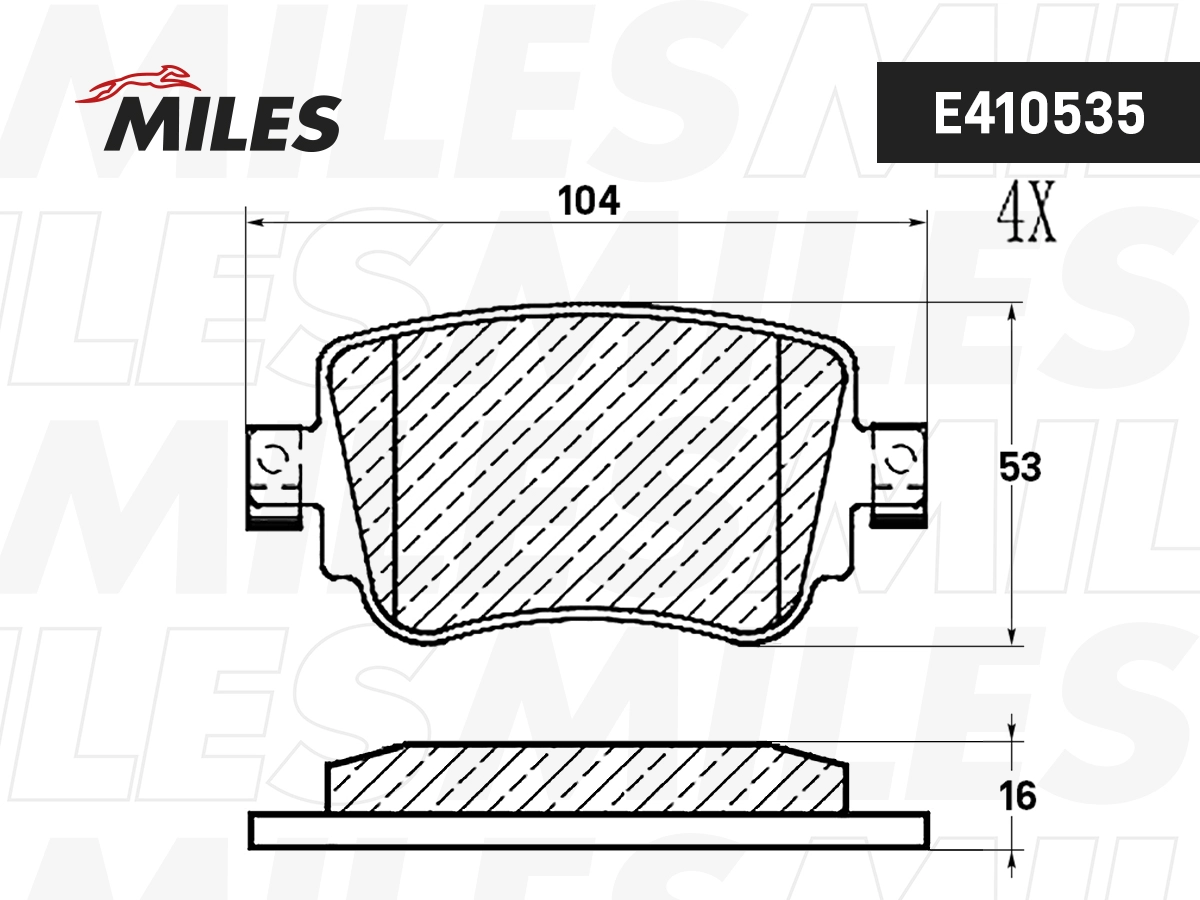 Комплект тормозных колодок дисковый тормоз MILES E410535