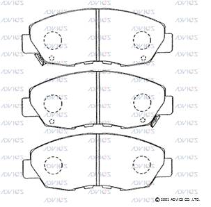 Комплект тормозных колодок дисковый тормоз ADVICS SN870P