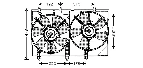 Вентилятор охлаждение двигателя AVA QUALITY COOLING MT7523