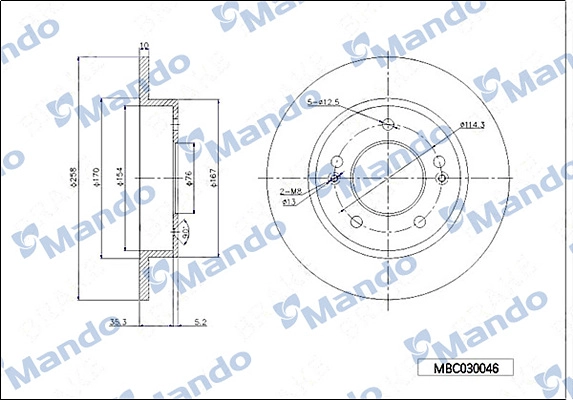 Тормозной диск MANDO MBC030046