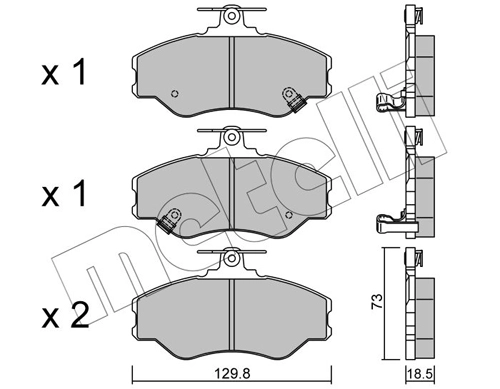 Комплект тормозных колодок дисковый тормоз METELLI 22-0366-0
