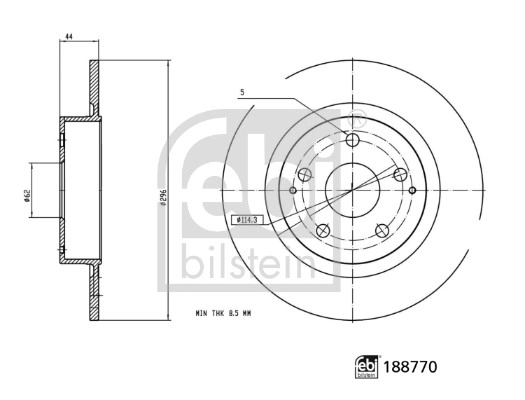Тормозной диск FEBI BILSTEIN 188770