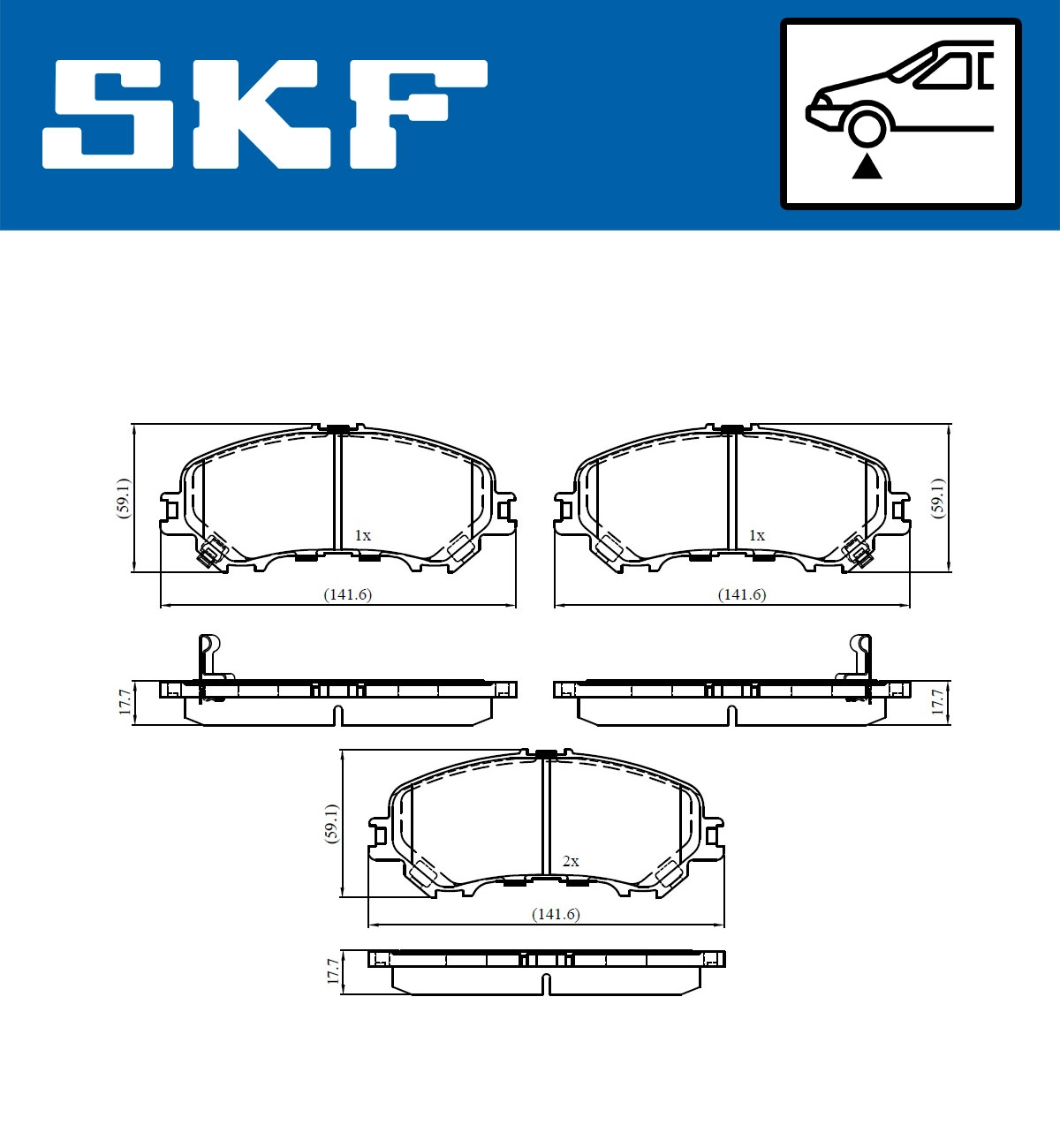 Комплект тормозных колодок дисковый тормоз SKF VKBP 80108 A