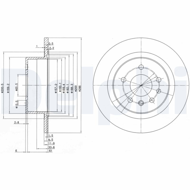 Тормозной диск DELPHI BG2986