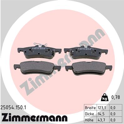 Комплект тормозных колодок дисковый тормоз ZIMMERMANN 25054.150.1