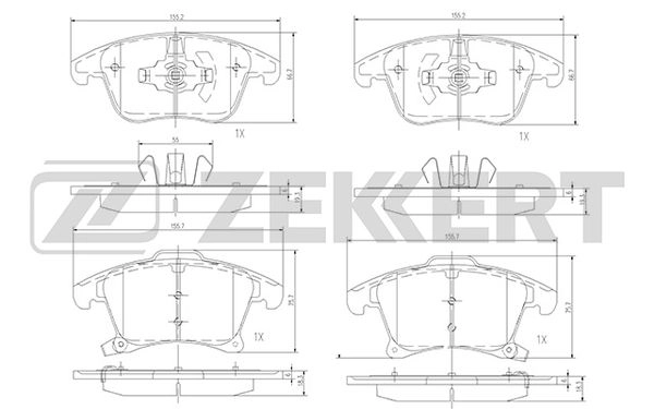 Комплект тормозных колодок дисковый тормоз ZEKKERT BS-1363