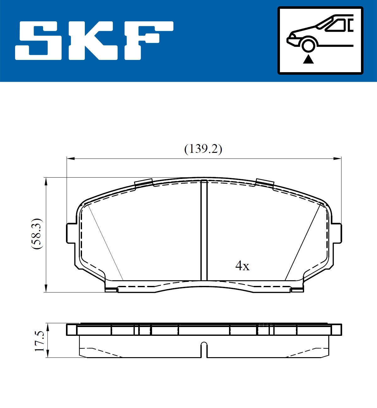 Комплект тормозных колодок дисковый тормоз SKF VKBP 80612 A