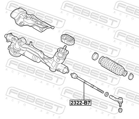 Осевой шарнир рулевая тяга FEBEST 2322-B7
