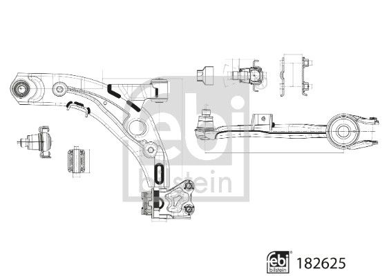 Рычаг независимой подвески колеса подвеска колеса FEBI BILSTEIN 182625